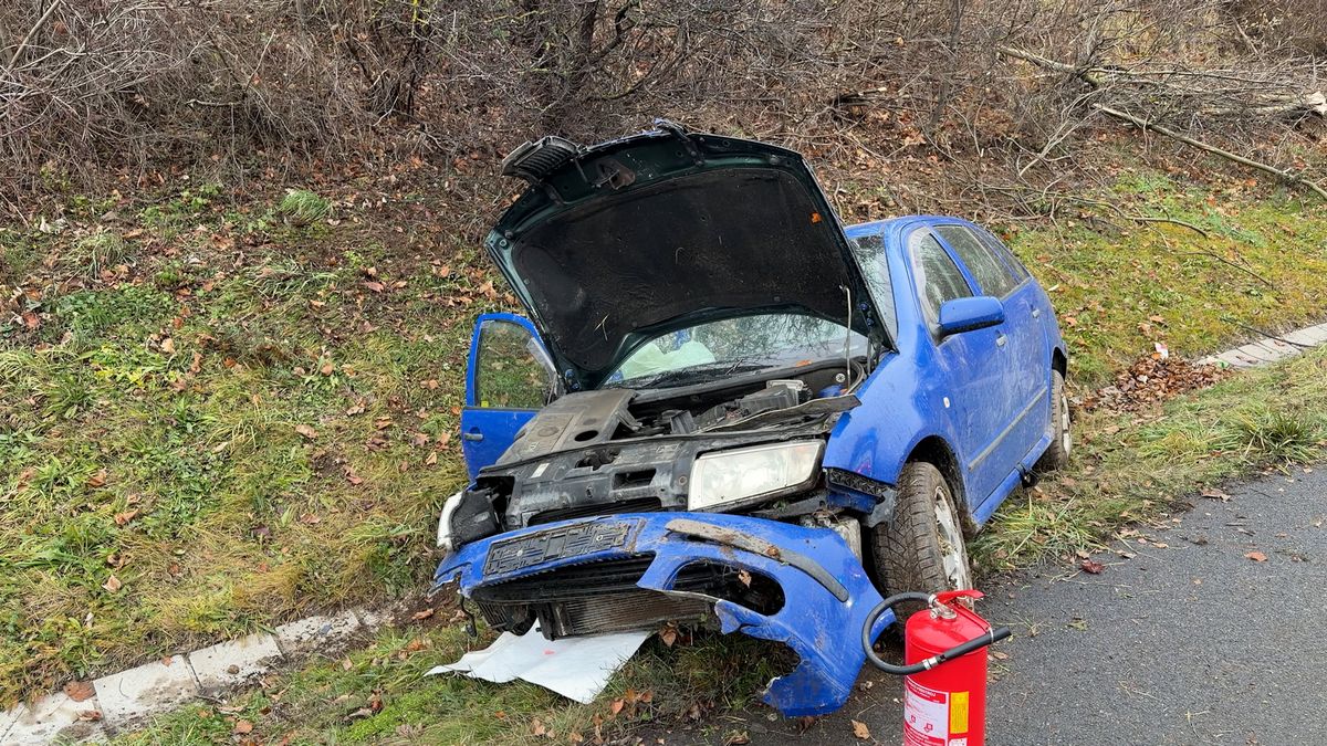 Na D5 havaroval vůz po nárazu ptáka do čelního skla